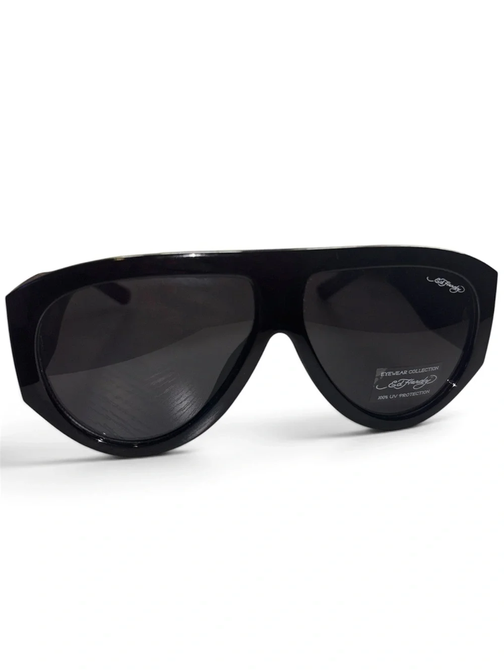 Ed Hardy Black Sunglasses with Skull & Flame Temple Graphics